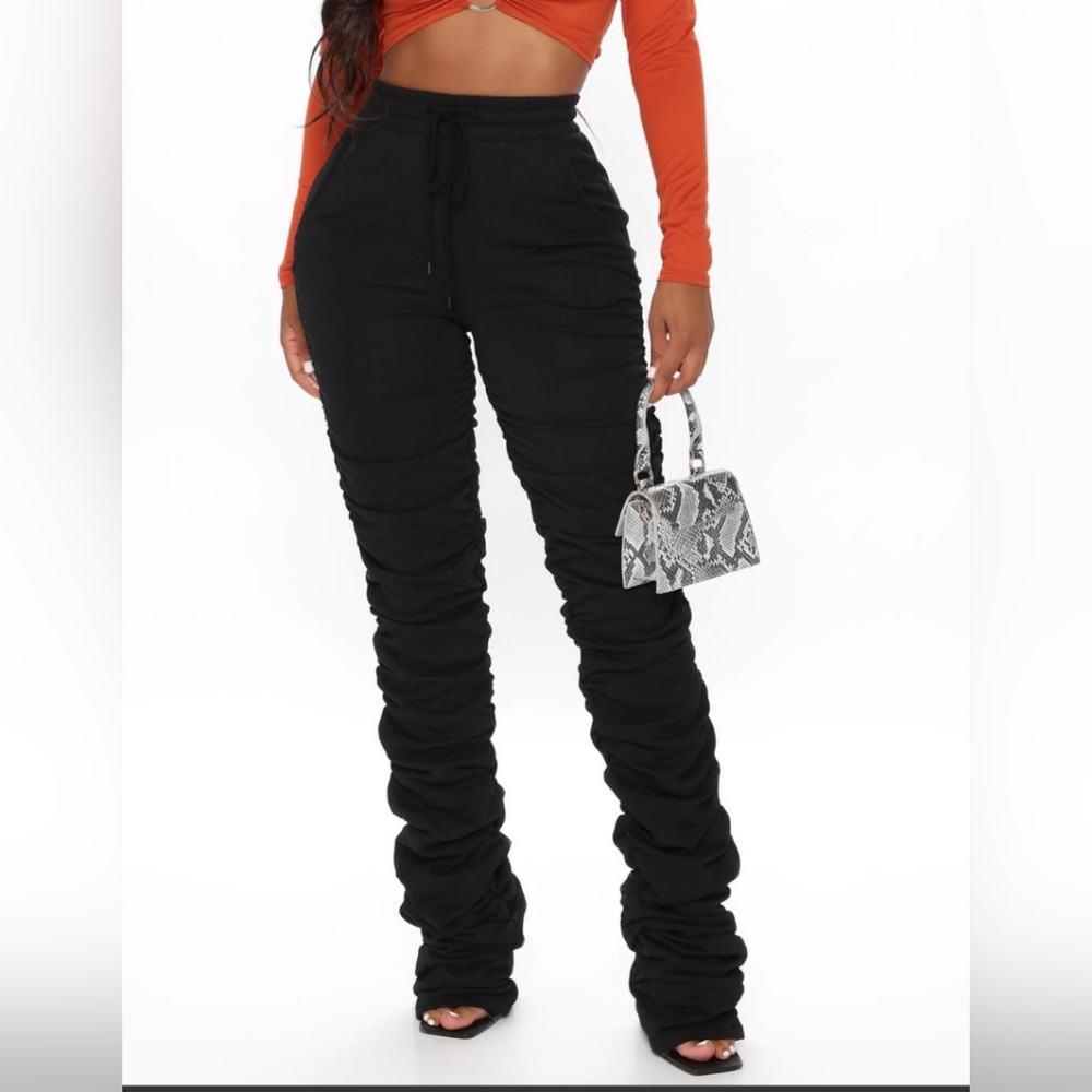 Fashion Nova Jaden Ruched Tie Waist Pants (NWT)